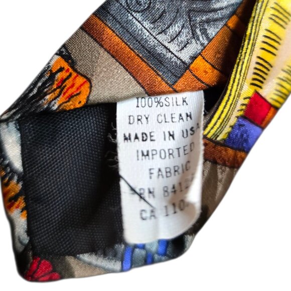 RM Ralph Martin Style Book Lover Library Men's Neck Tie 100% Silk - Picture 7 of 7